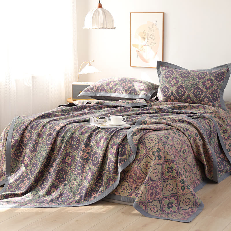 Elegant Home Decor | Reversible Cotton Quilt with Petal Flower Pattern | Versatile Bedding for All Seasons 5