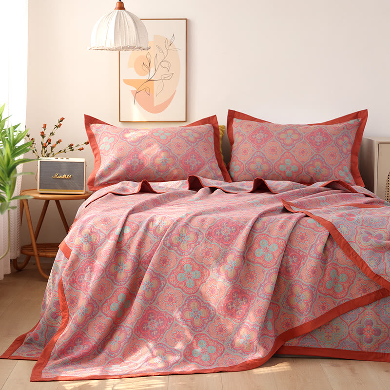 Elegant Home Decor | Reversible Cotton Quilt with Petal Flower Pattern | Versatile Bedding for All Seasons 6