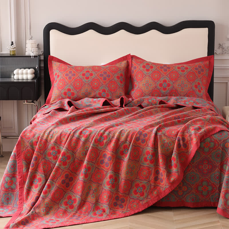 Elegant Home Decor | Reversible Cotton Quilt with Petal Flower Pattern | Versatile Bedding for All Seasons 7