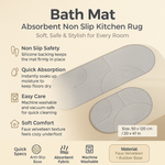 Elegant Home | Absorbent Non-Slip Bath Mat with Soft Velvet Surface | Modern Design for Safety and Comfort 1