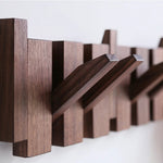 Elegant Home | Wooden Coat Rack Stand with Artistic Design | Stylish Wall Mounted Organizer for Coats and Hats 0