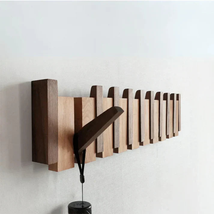 Elegant Home | Wooden Coat Rack Stand with Artistic Design | Stylish Wall Mounted Organizer for Coats and Hats 1