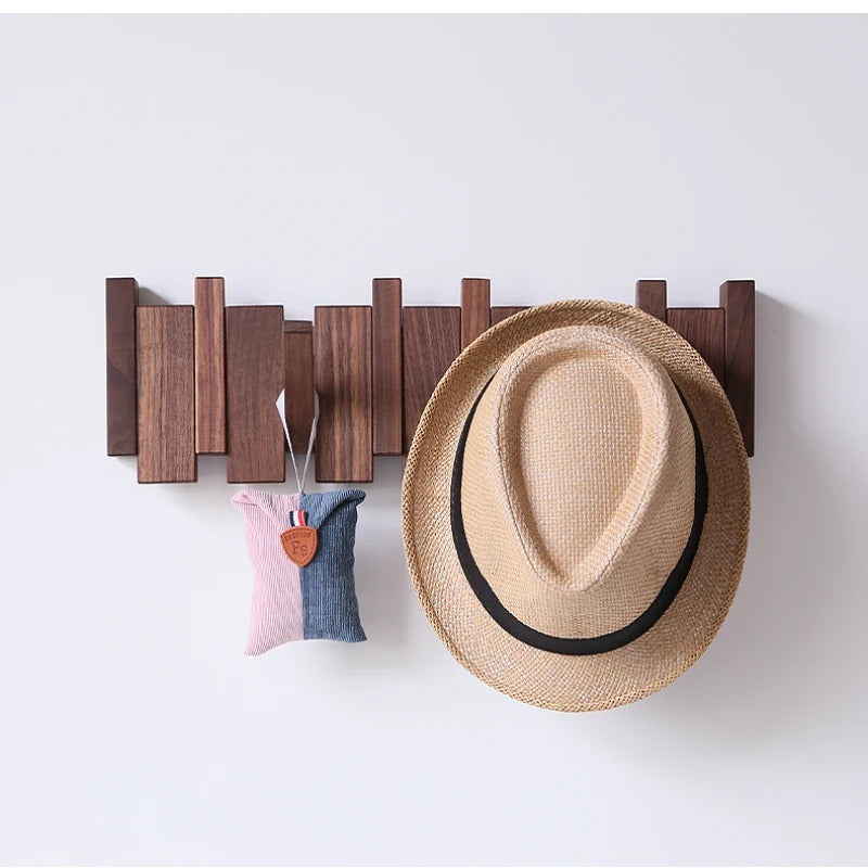 Elegant Home | Wooden Coat Rack Stand with Artistic Design | Stylish Wall Mounted Organizer for Coats and Hats 3
