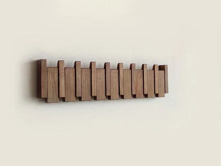 Elegant Home | Wooden Coat Rack Stand with Artistic Design | Stylish Wall Mounted Organizer for Coats and Hats 7