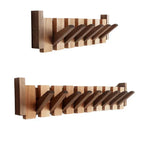 Elegant Home | Wooden Coat Rack Stand with Artistic Design | Stylish Wall Mounted Organizer for Coats and Hats 8