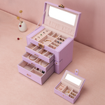 Elegant Jewelry Box Organizer with Drawers & Mirror | Large Storage for Accessories 1