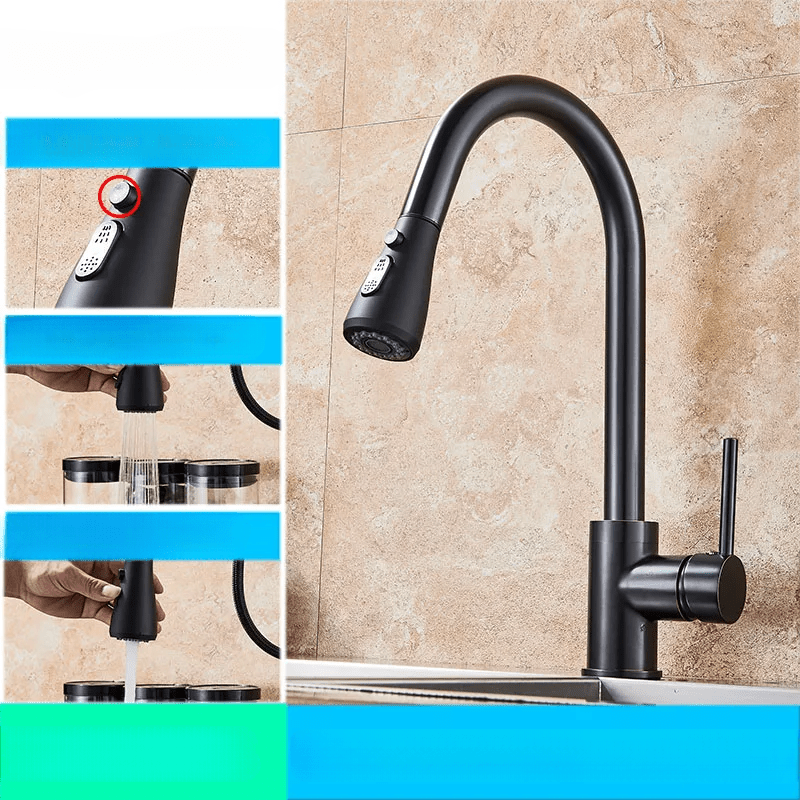 Elegant Kitchen Faucet with Flexible Spout & Retractable Spray for Effortless Water Management 10
