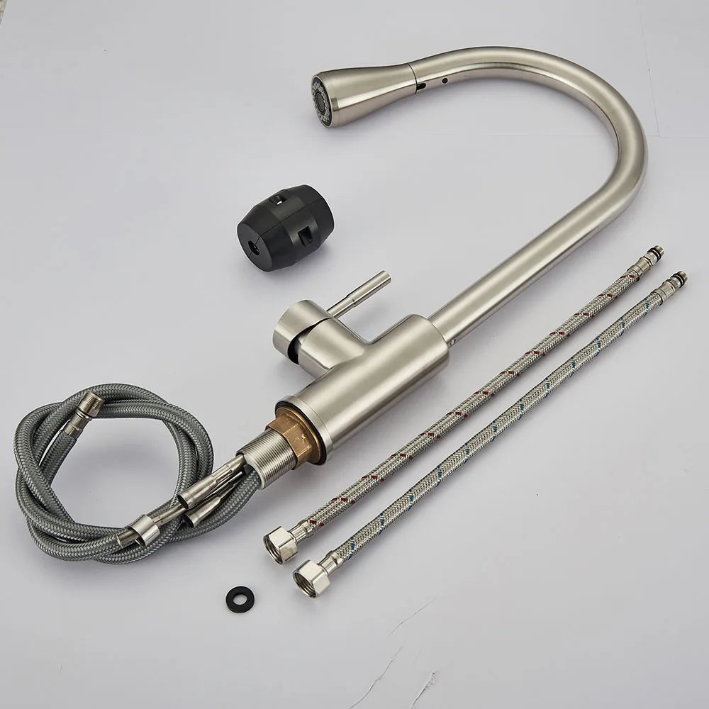 Elegant Kitchen Faucet with Flexible Spout & Retractable Spray for Effortless Water Management 3