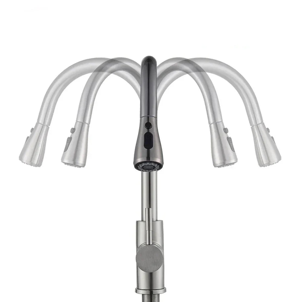 Elegant Kitchen Faucet with Flexible Spout & Retractable Spray for Effortless Water Management 5