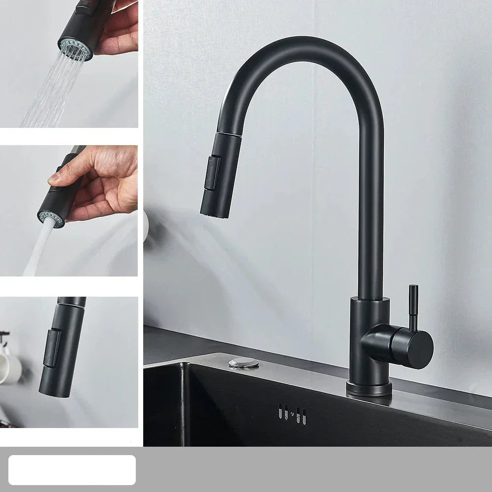 Elegant Kitchen Faucet with Flexible Spout & Retractable Spray for Effortless Water Management 9