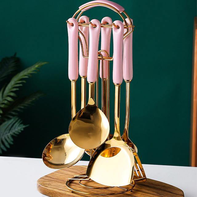 Elegant Kitchen Utensil Set | 6-Piece Cooking Tools with Ergonomic Ceramic Handles | Stylish Organization for Modern Kitchens 4