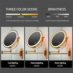 Elegant LED Makeup Mirror with 10X Magnification & Adjustable Lighting | Wall-Mounted Design for Flawless Grooming 4