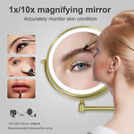 Elegant LED Makeup Mirror with 10X Magnification & Adjustable Lighting | Wall-Mounted Design for Flawless Grooming 5