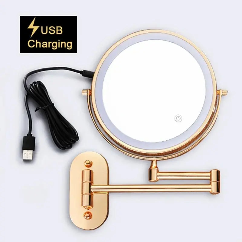 Elegant LED Makeup Mirror with 10X Magnification & Adjustable Lighting | Wall-Mounted Design for Flawless Grooming 6