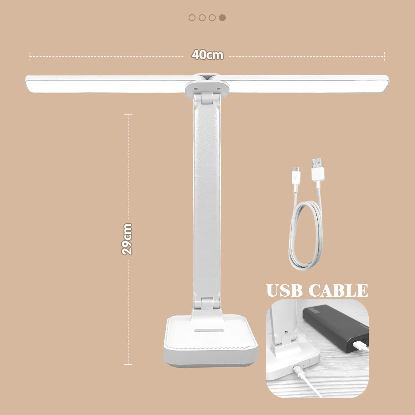 Elegant LED Table Lamp | Dimmable Touch-Controlled Reading Light with USB Rechargeable Battery | Perfect for Home Decor 4