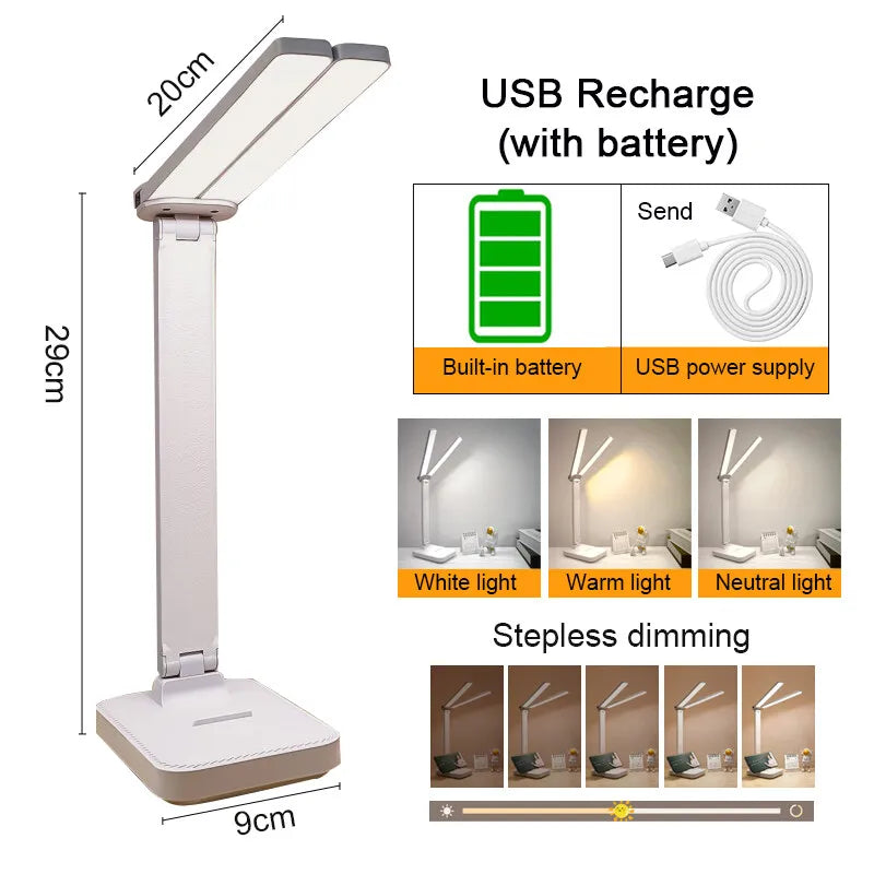 Elegant LED Table Lamp | Dimmable Touch-Controlled Reading Light with USB Rechargeable Battery | Perfect for Home Decor 5
