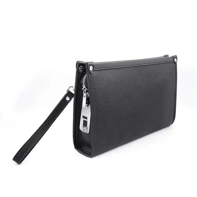 Elegant Leather Business Clutch with Fingerprint Lock | Durable Design for Secure Storage 5