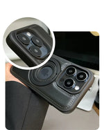 Elegant Leather | iPhone Case with MagSafe Compatibility & Fold-Out Ring Stand for Enhanced Protection 6
