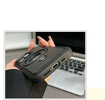 Elegant Leather | iPhone Case with MagSafe Compatibility & Fold-Out Ring Stand for Enhanced Protection 7