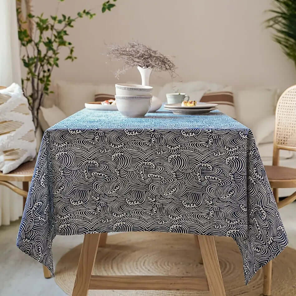 Elegant Linen Tablecloth | Japanese Style with Durable Weave | Perfect for Any Dining Occasion 2