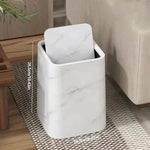Elegant Marble Kitchen Trash Can with 360° Swing Lid for Stylish Waste Disposal 6