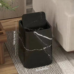 Elegant Marble Kitchen Trash Can with 360° Swing Lid for Stylish Waste Disposal 8