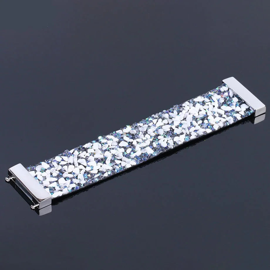 Elegant Natural Stone Crystal Bracelet with Adjustable Leather Strap for Versatile Style 4