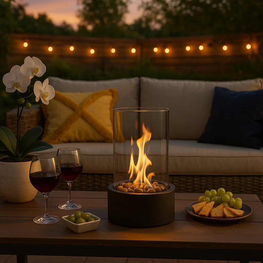 Elegant Portable Tabletop Fire Bowl with Eco-Friendly Bioethanol Fuel | Modern Design for Cozy Indoor Ambiance 0