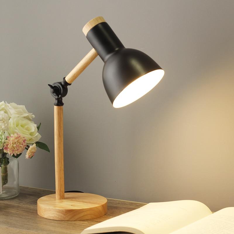 Elegant Scandinavian Desk Lamp | Adjustable & Foldable Wooden Design for Versatile Lighting 0