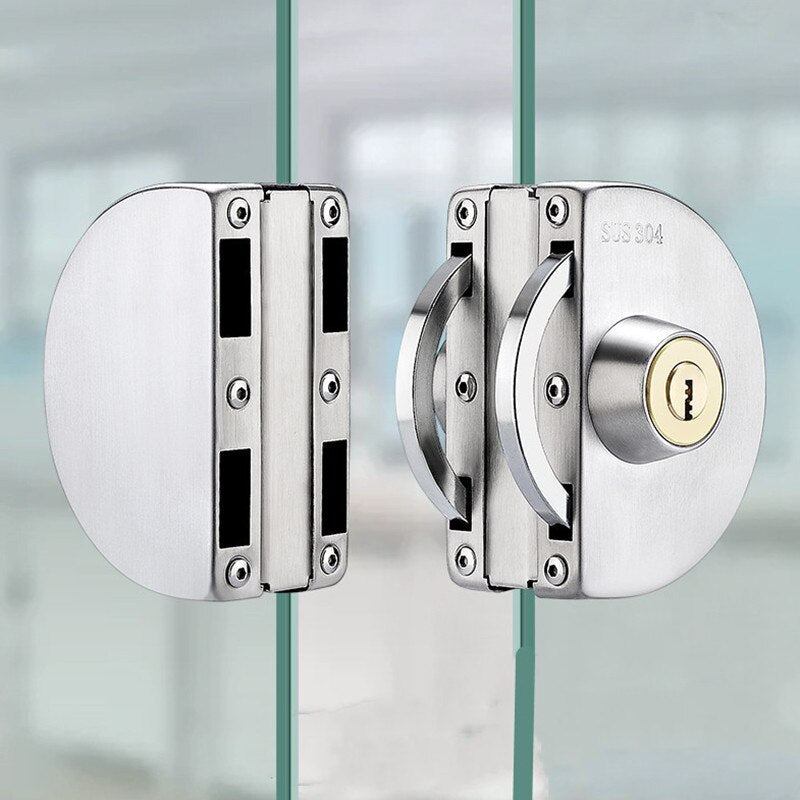 Elegant Sliding Door Lock | Stainless Steel Glass Door Security with Easy Installation 11