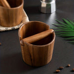 Elegant Solid Wood Coffee Knock Box with Built-in Knock Bar | Efficient Espresso Puck Disposal for Home Baristas 0