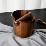 Elegant Solid Wood Coffee Knock Box with Built-in Knock Bar | Efficient Espresso Puck Disposal for Home Baristas 4