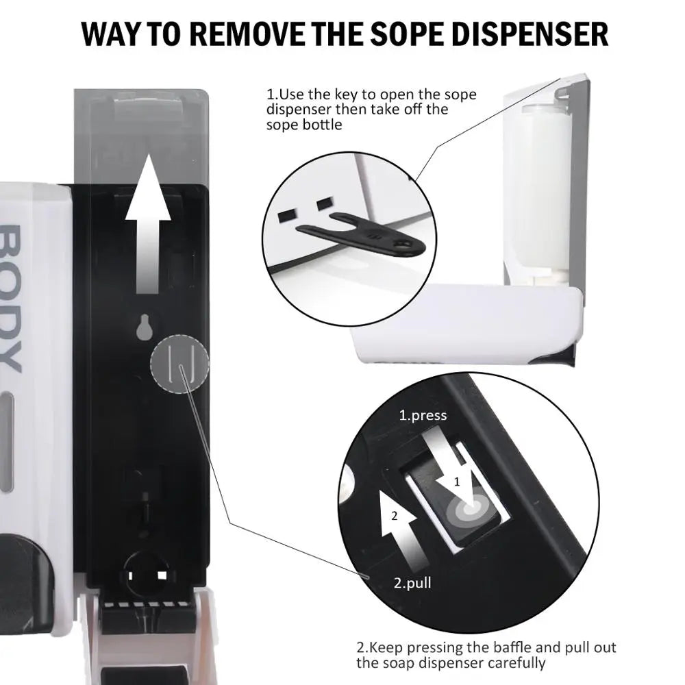 Elegant Wall-Mounted Shower Dispenser | Shampoo and Conditioner Holder with Generous Capacity for Organized Bathroom Space 8