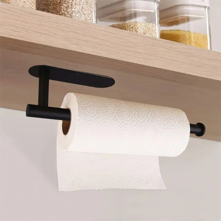 Elegant Wall Kitchen Paper Towel Holder | Drill-Free & Space-Saving Design for Organized Surfaces 0