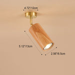 Elegant Walnut Wood Spotlight | Modern Semi-Recessed Ceiling Light with Adjustable LED 1