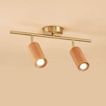 Elegant Walnut Wood Spotlight | Modern Semi-Recessed Ceiling Light with Adjustable LED 10