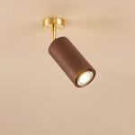 Elegant Walnut Wood Spotlight | Modern Semi-Recessed Ceiling Light with Adjustable LED 12