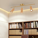 Elegant Walnut Wood Spotlight | Modern Semi-Recessed Ceiling Light with Adjustable LED 13