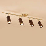 Elegant Walnut Wood Spotlight | Modern Semi-Recessed Ceiling Light with Adjustable LED 6