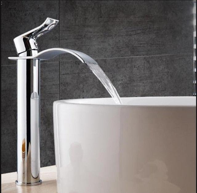 Elegant Waterfall Bathroom Faucet Mixer Tap with Durable Brass Construction | Luxurious Design for Modern Bathrooms 11