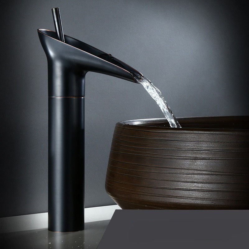 Elegant Waterfall Bathroom Faucet with Antique Brass Finish | Smooth Cascading Flow for Luxurious Sinks 10