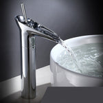 Elegant Waterfall Bathroom Faucet with Antique Brass Finish | Smooth Cascading Flow for Luxurious Sinks 11