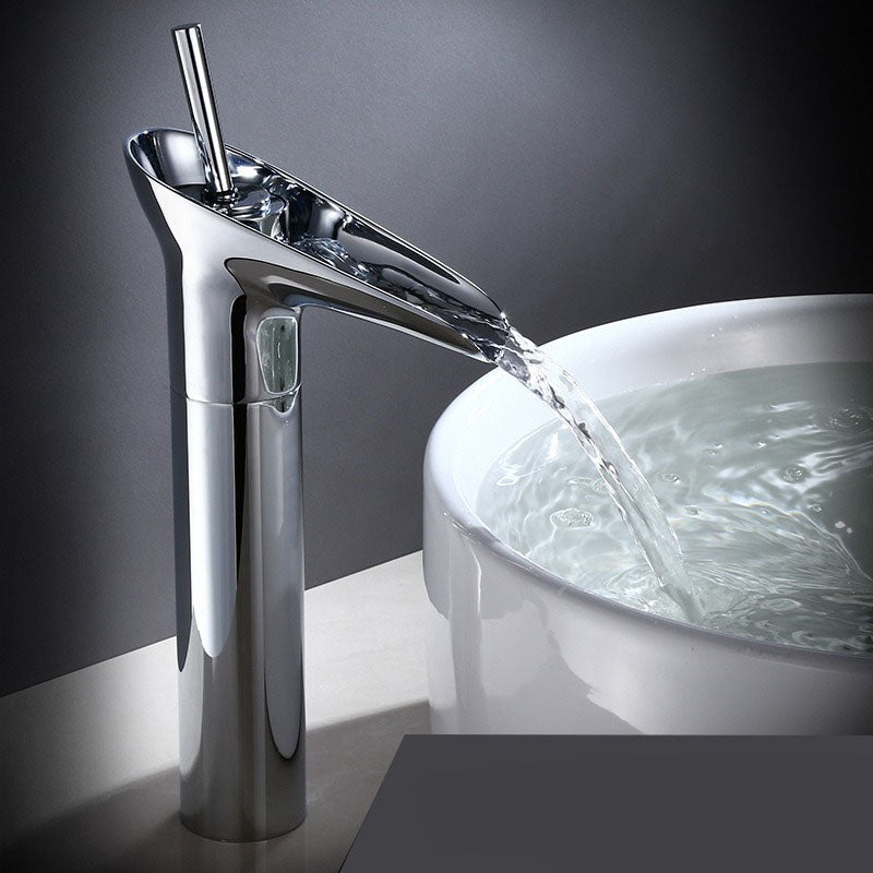 Elegant Waterfall Bathroom Faucet with Antique Brass Finish | Smooth Cascading Flow for Luxurious Sinks 11