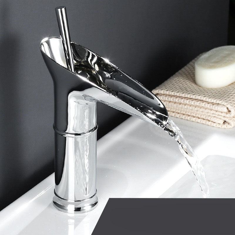 Elegant Waterfall Bathroom Faucet with Antique Brass Finish | Smooth Cascading Flow for Luxurious Sinks 12