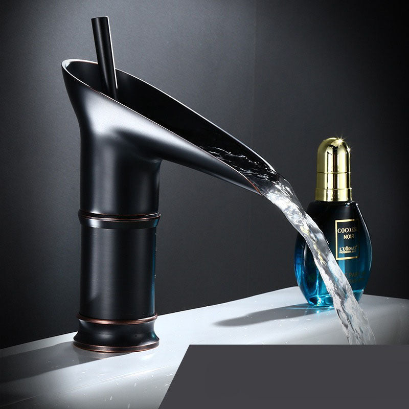 Elegant Waterfall Bathroom Faucet with Antique Brass Finish | Smooth Cascading Flow for Luxurious Sinks 14