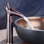 Elegant Waterfall Bathroom Faucet with Antique Brass Finish | Smooth Cascading Flow for Luxurious Sinks 6