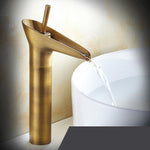 Elegant Waterfall Bathroom Faucet with Antique Brass Finish | Smooth Cascading Flow for Luxurious Sinks 9