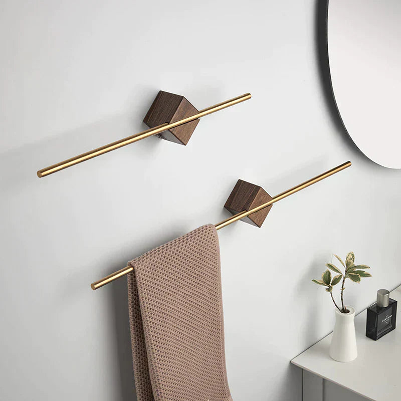 Elegant Wood Towel Holder | Minimalist Wall-Mounted Design for Organized Storage 7