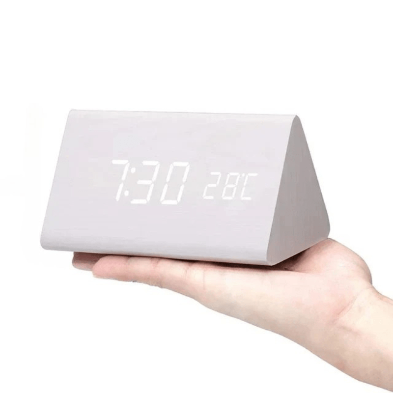 Elegant Wood | Wooden Digital Clock with Voice Control & Adjustable Brightness | Multifunctional Time Display for Home Decor 14