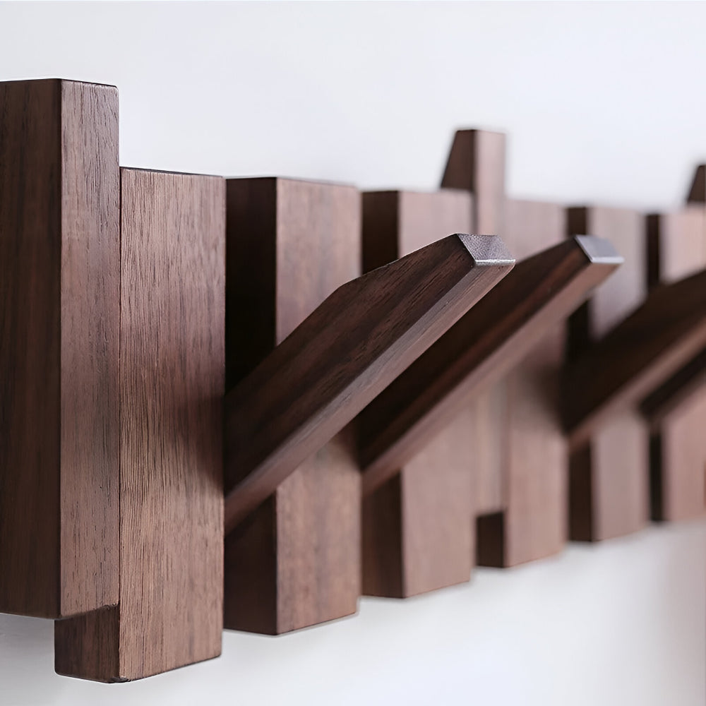 Elegant Wooden Coat Rack with Folding Piano Design | Space-Saving Organizer for Coats and Bags 7